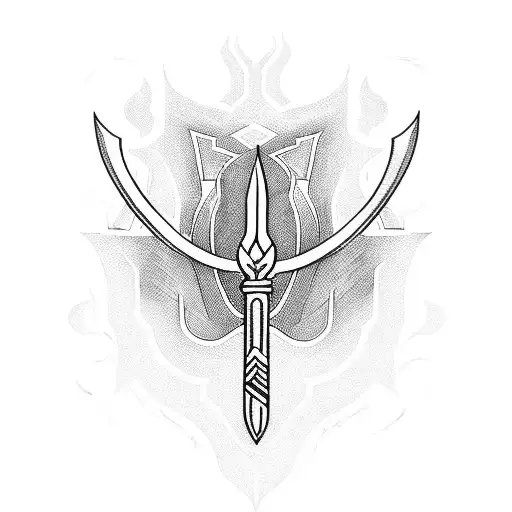 Ukrainian trident  tattoo design idea
