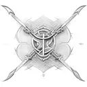 Ukrainian trident  tattoo design idea
