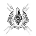 Ukrainian trident  tattoo design idea