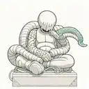 kaws statue with a snake   tattoo design idea