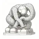 kaws statue with a snake   tattoo design idea