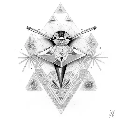 bird, diamond, gun, flower tattoo design idea