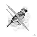 bird, diamond, gun, flower tattoo design idea