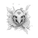 bird, diamond, gun, flower tattoo design idea