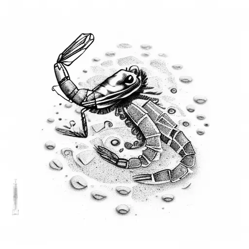 Mexican shrimp with a poncho and moustache tattoo design idea