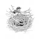Bird building a nest tattoo design idea