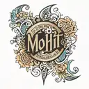 Mohit name engraved with birthdate 11/07/1990 tattoo design idea