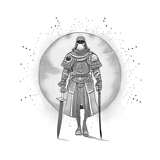 lone warrior tattoo design idea