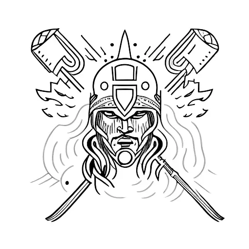 lone warrior tattoo design idea