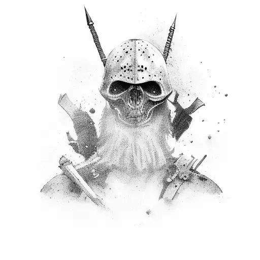 lone warrior tattoo design idea