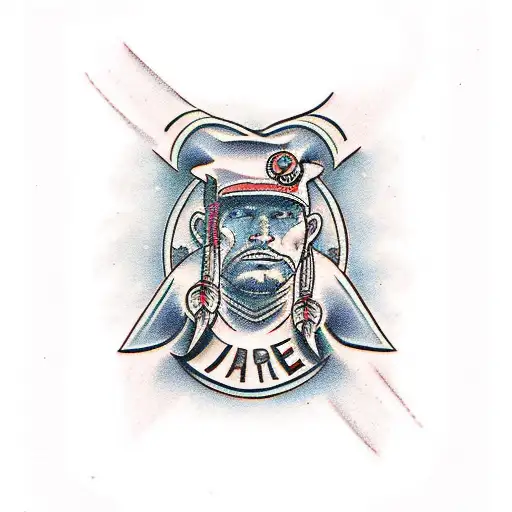 lone warrior tattoo design idea