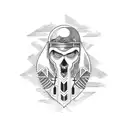 lone warrior tattoo design idea