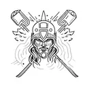 lone warrior tattoo design idea