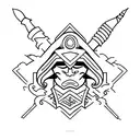 lone warrior tattoo design idea