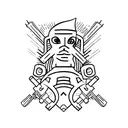 lone warrior tattoo design idea