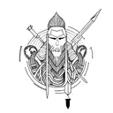 lone warrior tattoo design idea