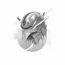 lone warrior tattoo design idea