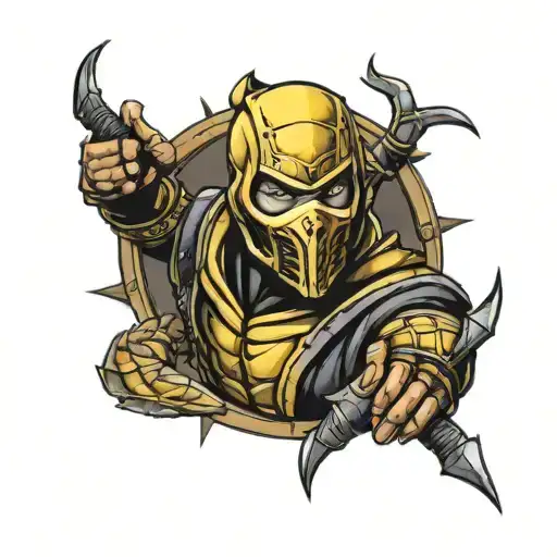 mortal kombat scorpion tattoo design idea