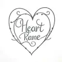 heart and name tattoo design idea