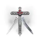 thin sharp cross sword with sharp wings made out of bones  tattoo design idea