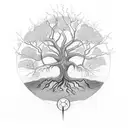 Lightning Bolt tree of life hour glass tattoo design idea