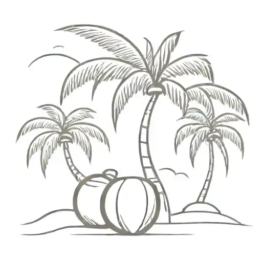 coconut tree with trinidad coordinates beautifully intertwined tattoo design idea
