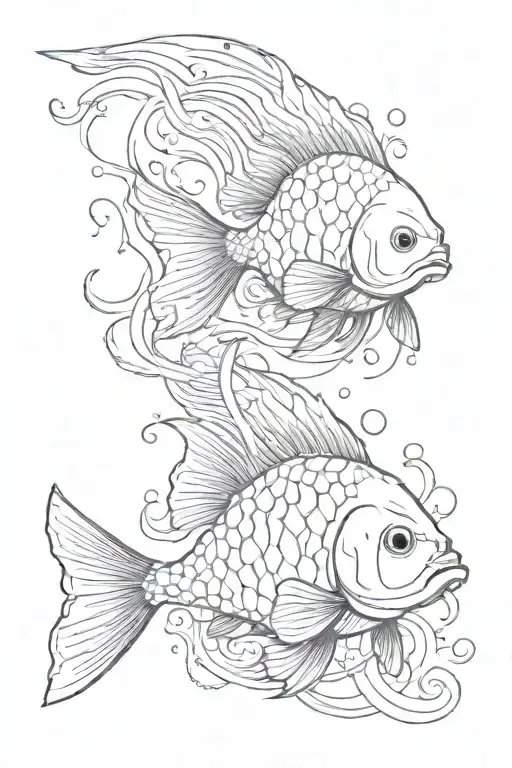 coi fish swimming tattoo design idea