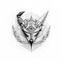 Single needle style half low poly swallowtattoo on the tattoo design idea