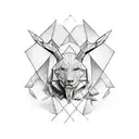 Single needle style half low poly swallowtattoo on the tattoo design idea