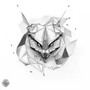 Single needle style half low poly swallowtattoo on the tattoo design idea