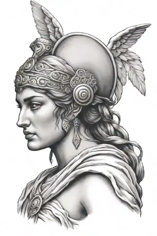 athena greek goddess tattoo design idea