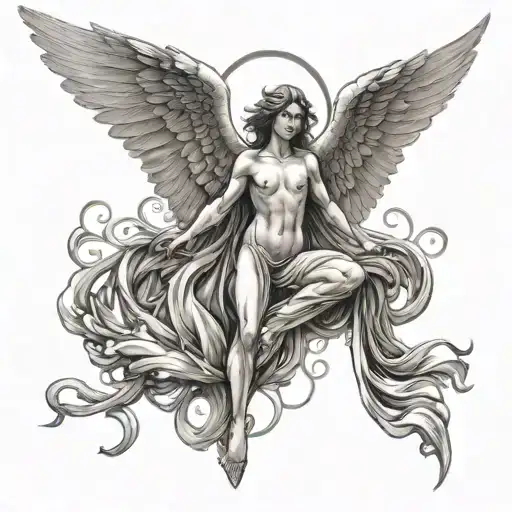 seraphim angel tattoo design idea