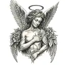 seraphim angel tattoo design idea