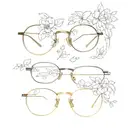 minimialist abstract eyeglass frames with flowers ontop tattoo design idea