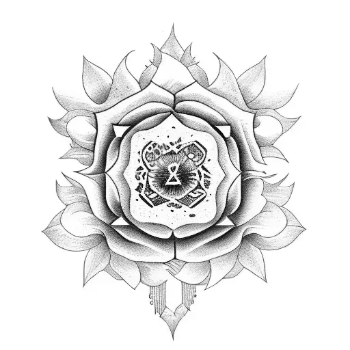 dios azteca de las Flores con flores tattoo design idea