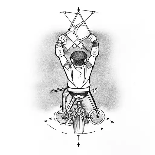 a guy making a skit on a fixed gear bike tattoo design idea