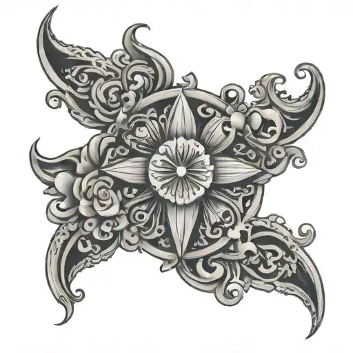 Latin words Maya tattoo design idea