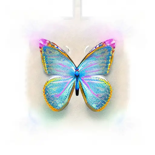 butterfly  lock key tattoo design idea
