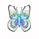 butterfly  lock key tattoo design idea