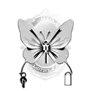 butterfly  lock key tattoo design idea