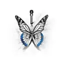 butterfly  lock key tattoo design idea