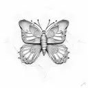 butterfly  lock key tattoo design idea