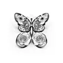 butterfly  lock key tattoo design idea