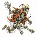 running skeleton tattoo design idea