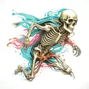 running skeleton tattoo design idea