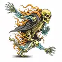 running skeleton tattoo design idea