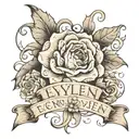 I want my mothers name Evelyn on my front side of my forearm tattoo design idea