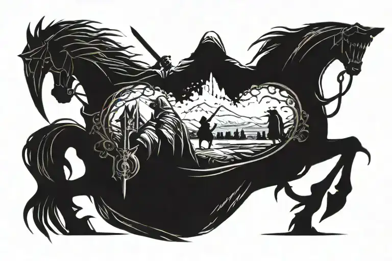 nazgul lord of the rings tattoo design idea