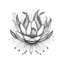 magnolia flower surrounded by peacock feathers tattoo design idea