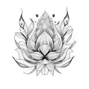 magnolia flower surrounded by peacock feathers tattoo design idea